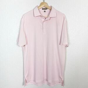 Peter Millar Men’s Summer Comfort Performance‎ Jersey Polo Shirt Red Striped M
